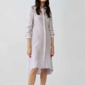Maje Asymmetrical striped shirt dress T1 NWT